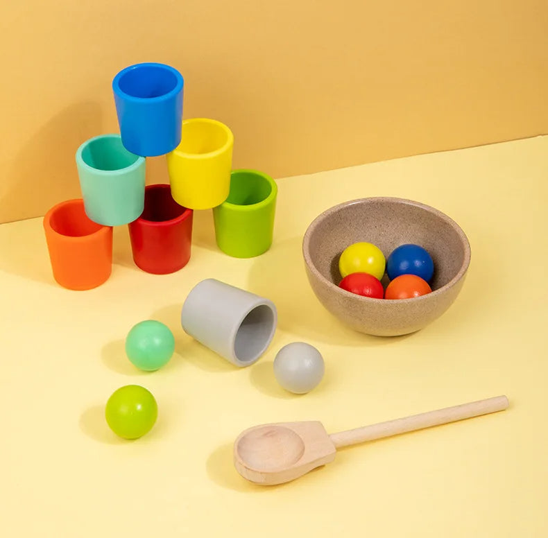 Montessori sortier und farberkennung holz set