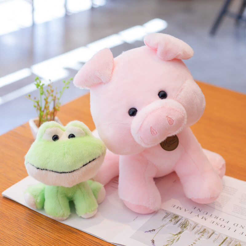 Jetzt Lustige Stofftiere in Cartoon Optik: Tiger, Elefant, Eule, Hippo, Bär, Frosch, Schweinchen, Husky, Leopard zur Wahl bei Kuscheltiere.store kaufen