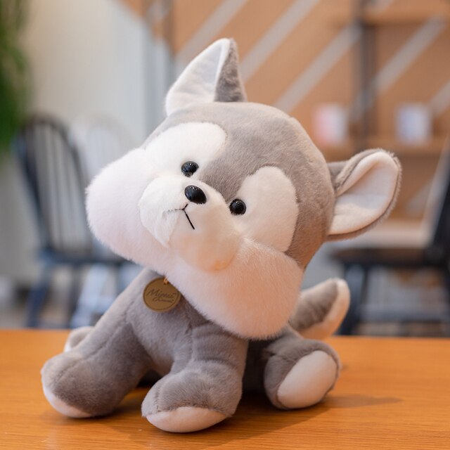 Jetzt Lustige Stofftiere in Cartoon Optik: Tiger, Elefant, Eule, Hippo, Bär, Frosch, Schweinchen, Husky, Leopard zur Wahl bei Kuscheltiere.store kaufen