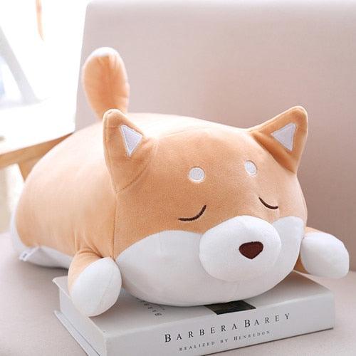 Cute Fat Shiba Inu Dog Plush Toy pink open eyes Stuffed Animals - Plushie Depot