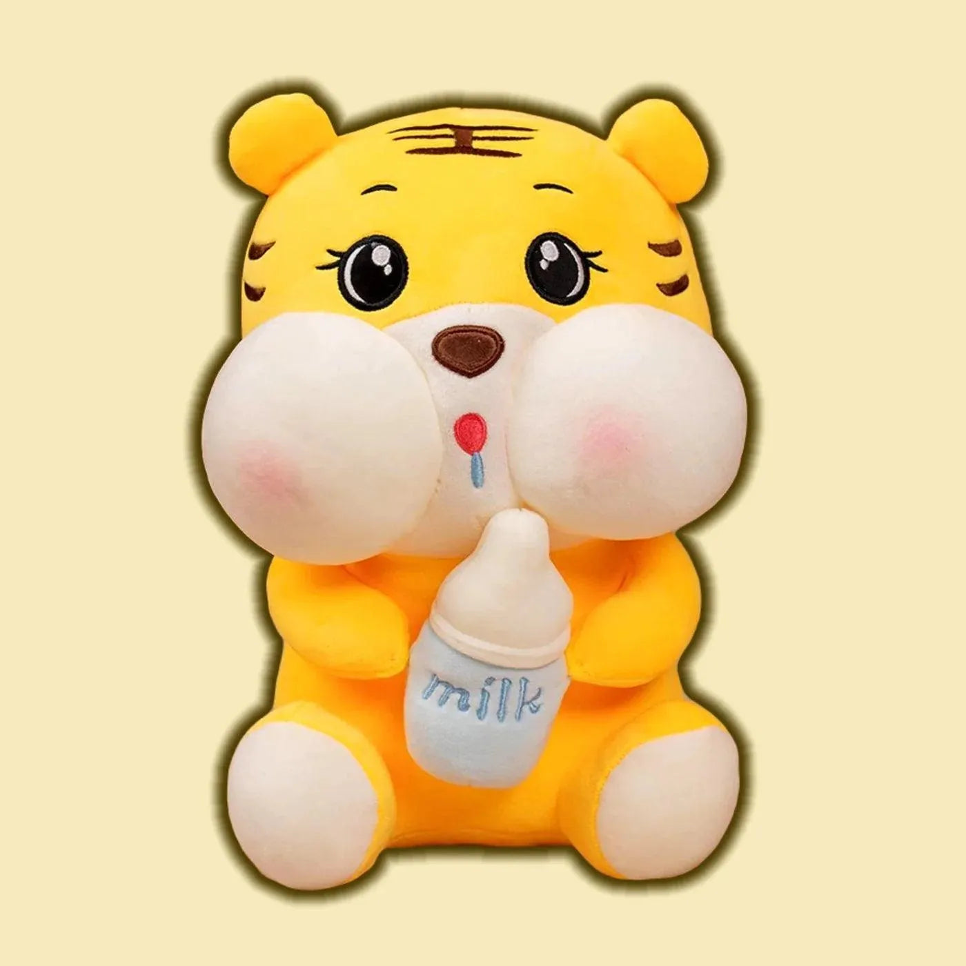 Tiger mit Milchflasche Plüschfigur