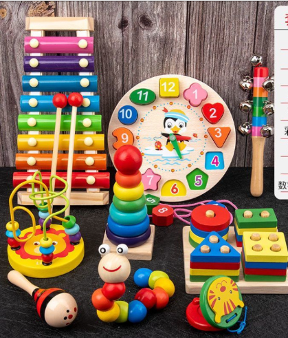 Montessori Holzspielzeug - 10-in-1 Lernspaß