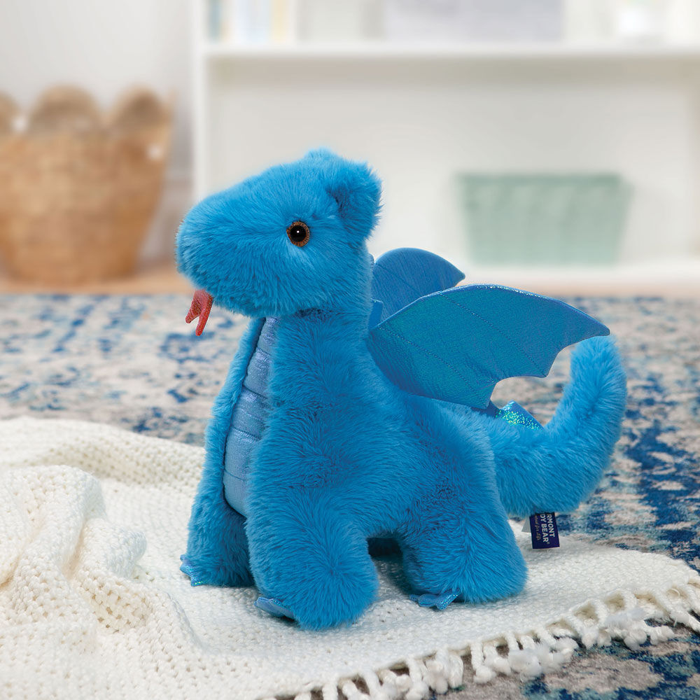 Flauschiger Fantasy Blauer Drache