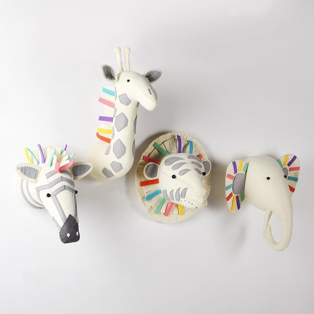 Gefüllte Tier-Trophäe Kopf Wanddekoration (Elefant, Zebra, Bär, Tiger, Giraffe)