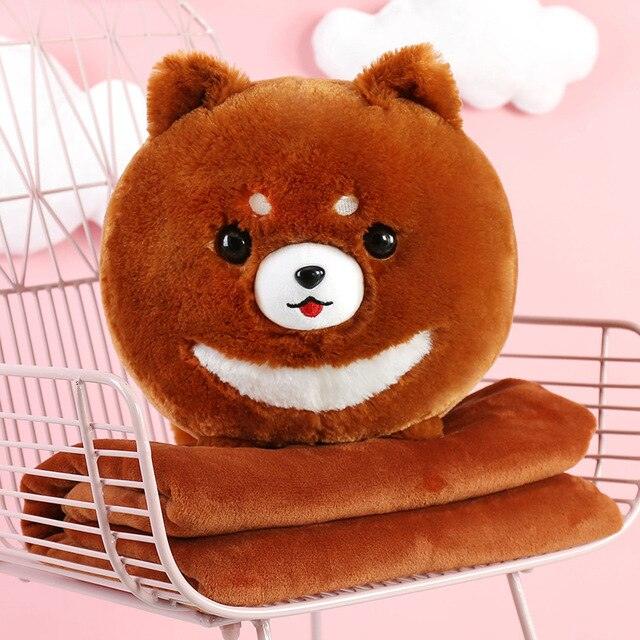 Niedliches Corgi Kawaii Plüschtier-Kissen mit Decke, ideal für Geschenke
