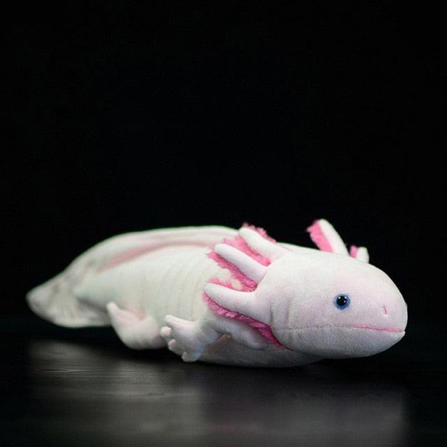 Realistischer gelber axolotl ambystoma mexicanum plüschtier