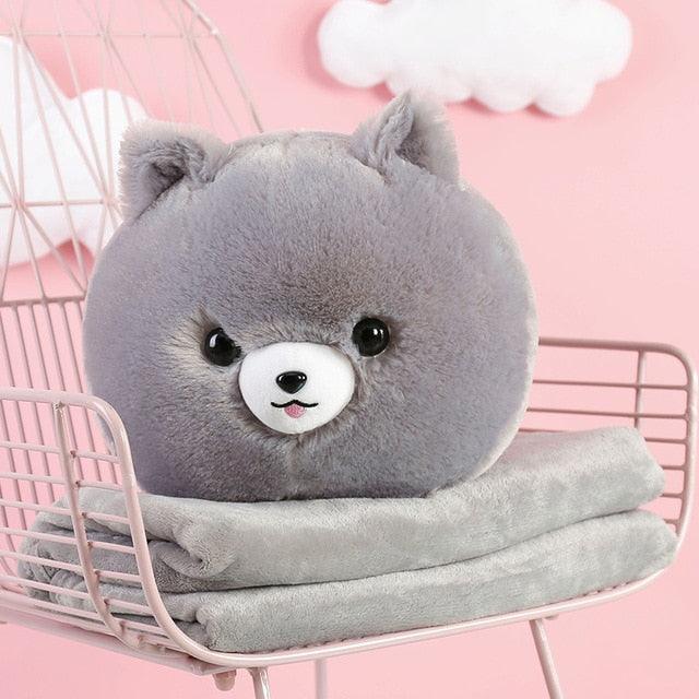 Niedliches Corgi Kawaii Plüschtier-Kissen mit Decke, ideal für Geschenke
