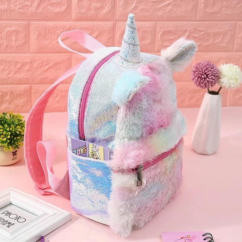 Der Einhorn Pailletten Kawaii Plüsch-Rucksack