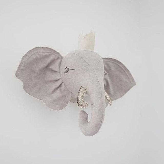 Baby Girl Room Decor Deer Unicorn Stuffed Toys Animal Heads Wall Decoration For Bed Children Nursery Room Decoration Nordic Toy
