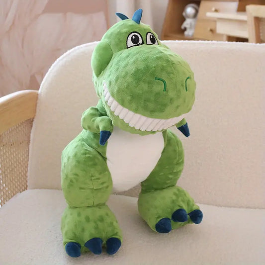 Gigantisches dinosaurier-kuscheltier mit großen zähnen