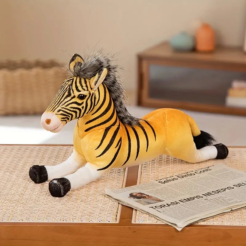 Simulation gelbes zebra wildtiere kuschelpuppe für kinder