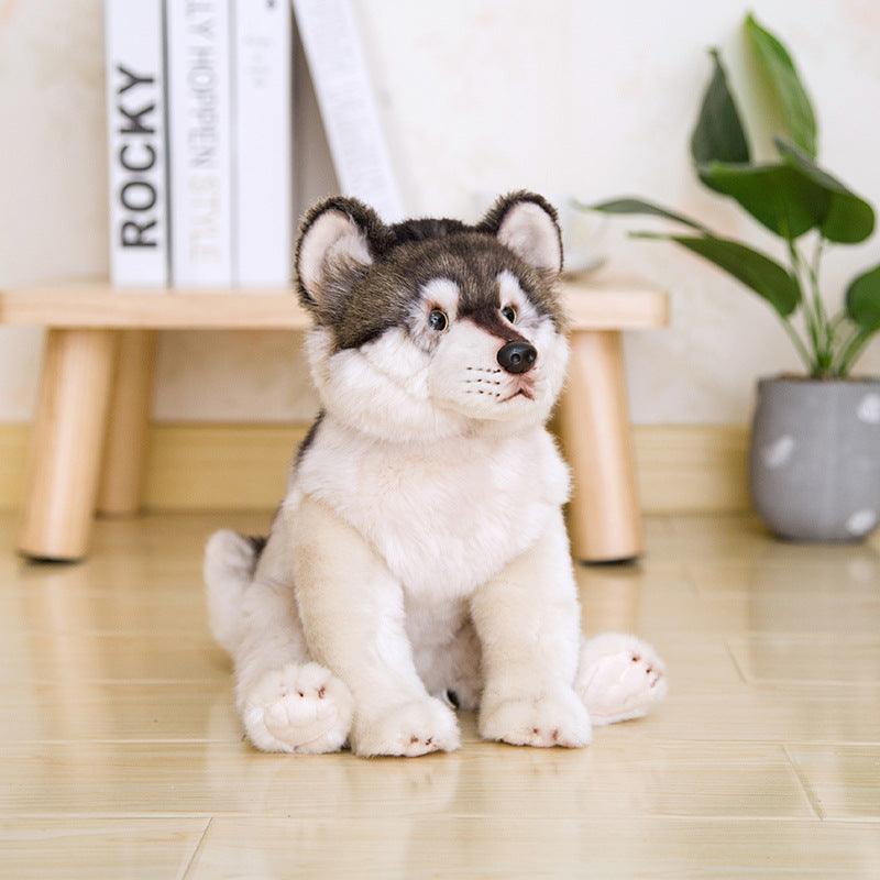 15" Simulation Wolf Plüschtier, realistischer grauer Wolf Plüsch