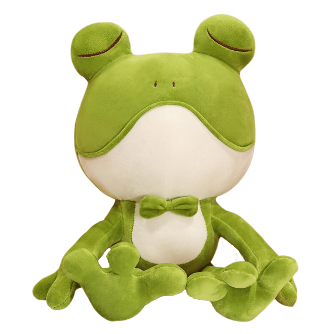 Schläfriger grüner Frosch Plüschtier