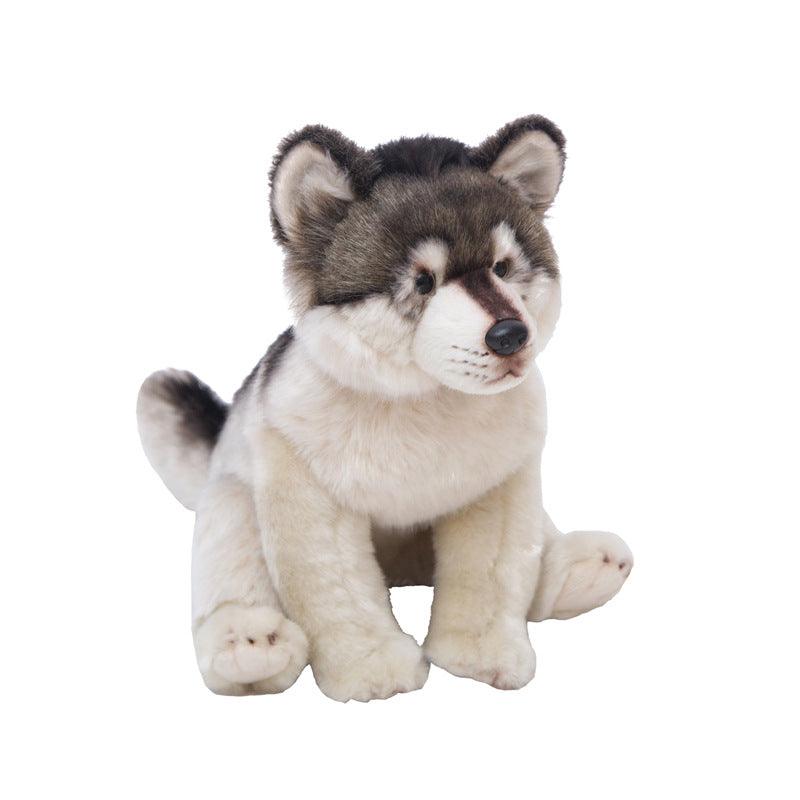 15" Simulation Wolf Plüschtier, realistischer grauer Wolf Plüsch
