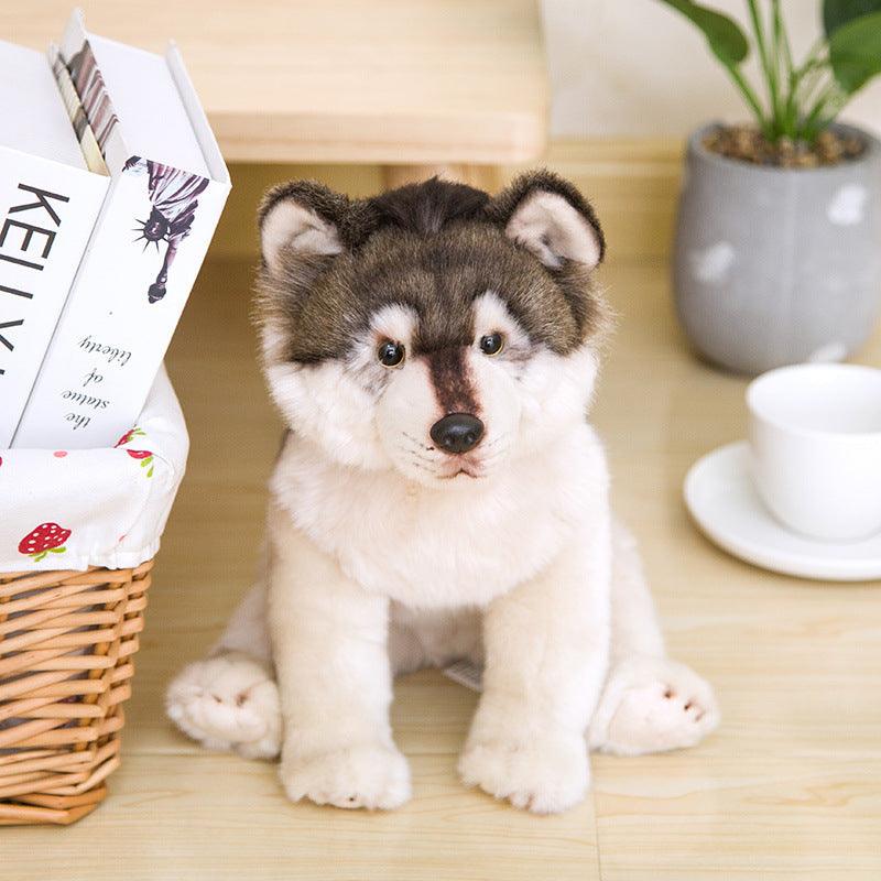 15" Simulation Wolf Plüschtier, realistischer grauer Wolf Plüsch