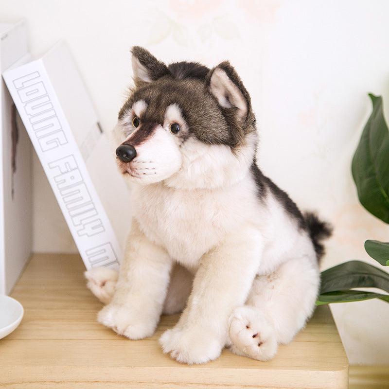 15" Simulation Wolf Plüschtier, realistischer grauer Wolf Plüsch