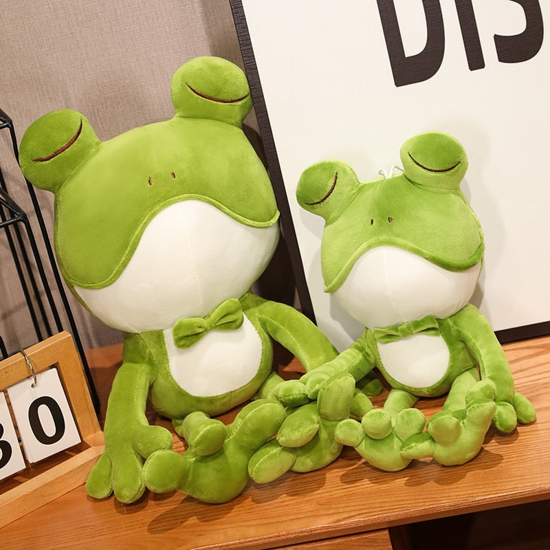 Schläfriger grüner Frosch Plüschtier