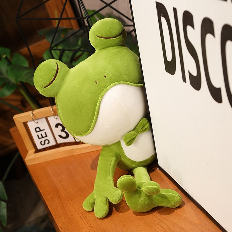 Schläfriger grüner Frosch Plüschtier
