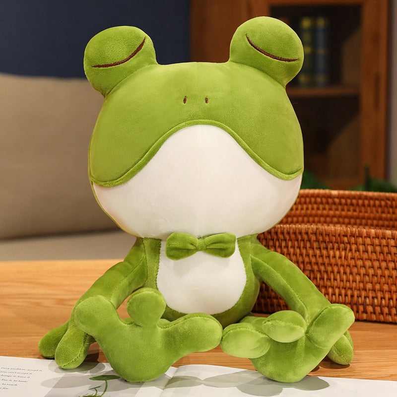 Schläfriger grüner Frosch Plüschtier