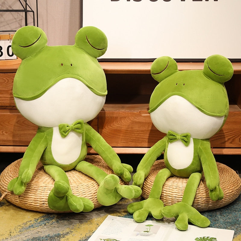 Schläfriger grüner Frosch Plüschtier