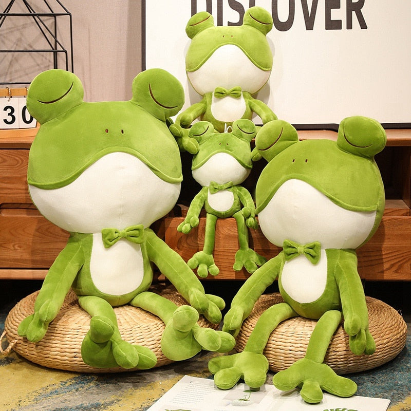 Schläfriger grüner Frosch Plüschtier