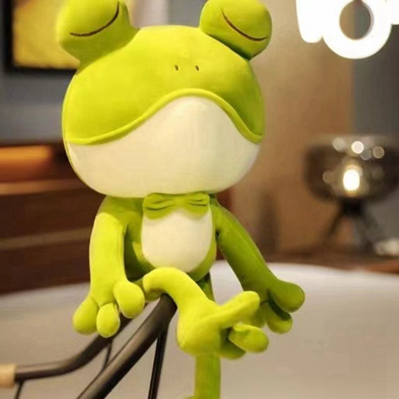 Schläfriger grüner Frosch Plüschtier
