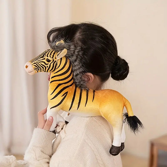 Simulation gelbes zebra wildtiere kuschelpuppe für kinder