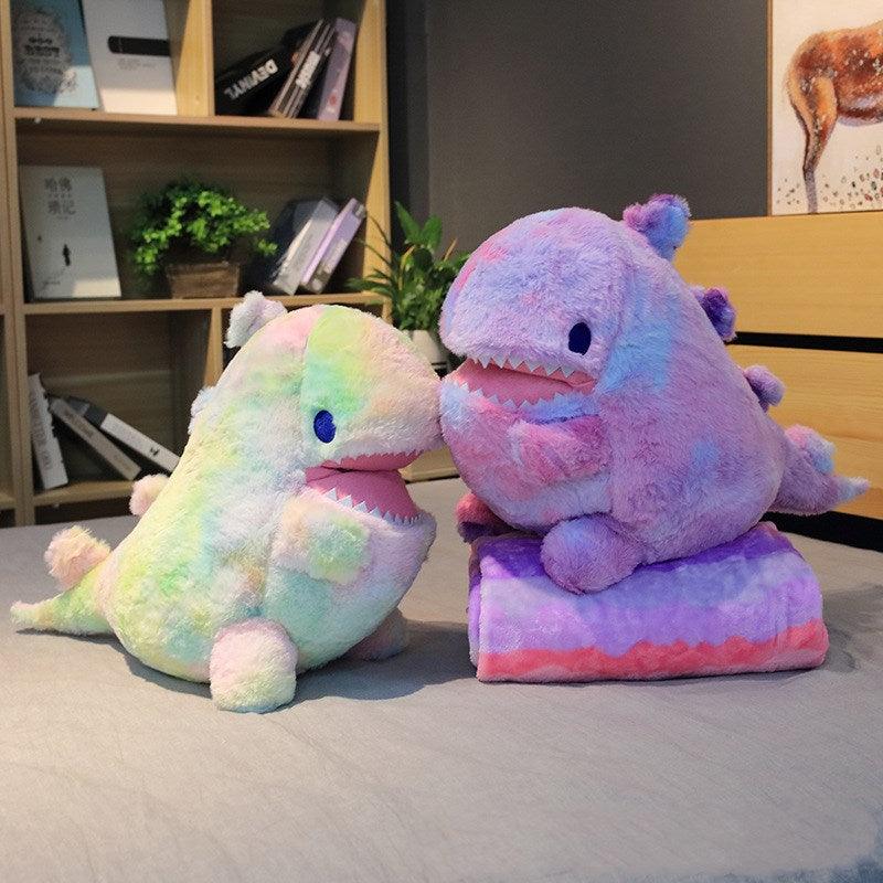 23,5" Kawaii großen Regenbogen Regenbogen Dinosaurier Plüschtier mit Decke, großes Geschenk für Kinder