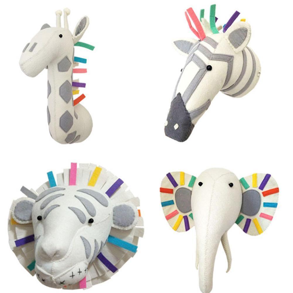 Gefüllte Tier-Trophäe Kopf Wanddekoration (Elefant, Zebra, Bär, Tiger, Giraffe)