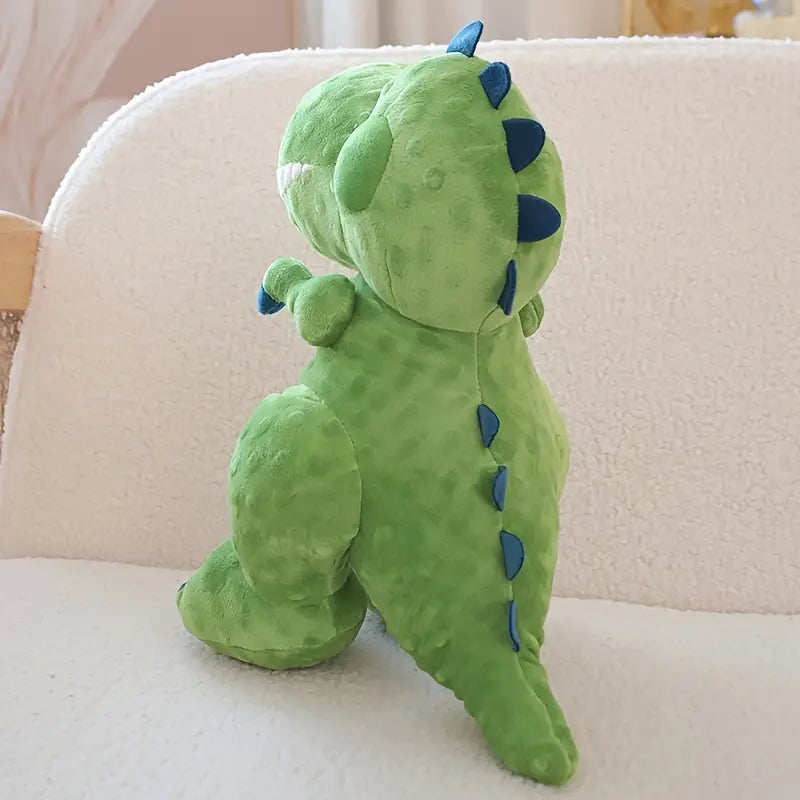 Gigantisches dinosaurier-kuscheltier mit großen zähnen