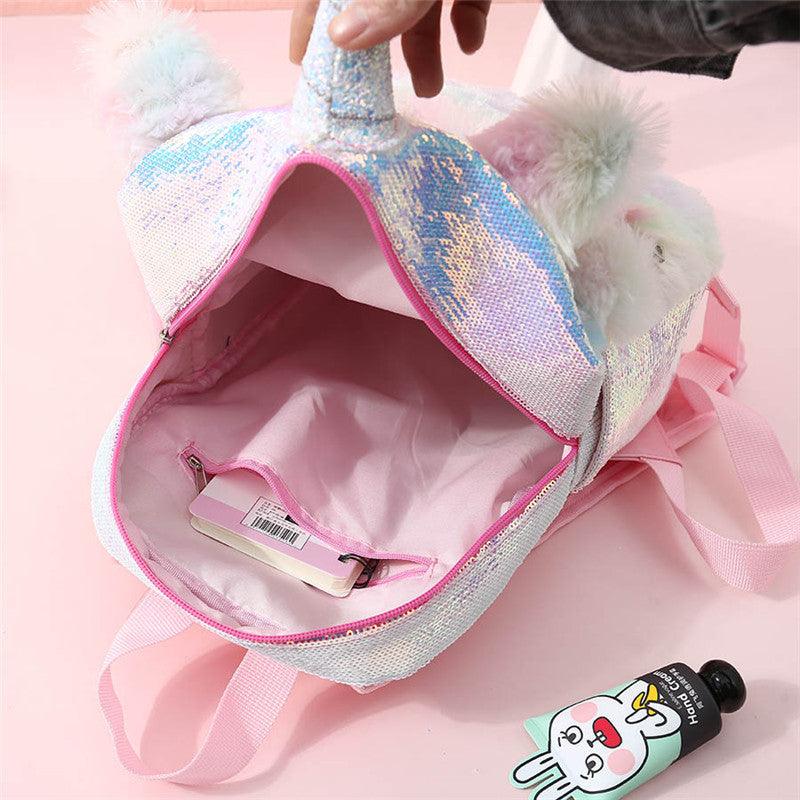 Der Einhorn Pailletten Kawaii Plüsch-Rucksack