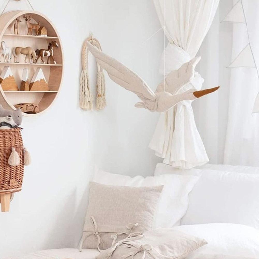 Cotton Line Wandbehang Schwan Plüsch Plüschpuppe Kinderzimmer Zimmer Anhänger