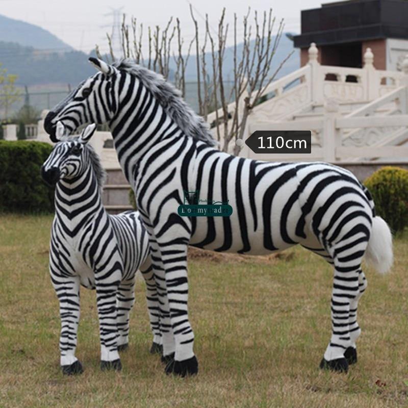 110cm / 43" Riesiges Simulation stehendes Zebra, realistisches Plüschtier