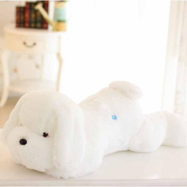 Leuchtend bunter Teddy Hund LED Licht Plüsch Kissen Spielzeug