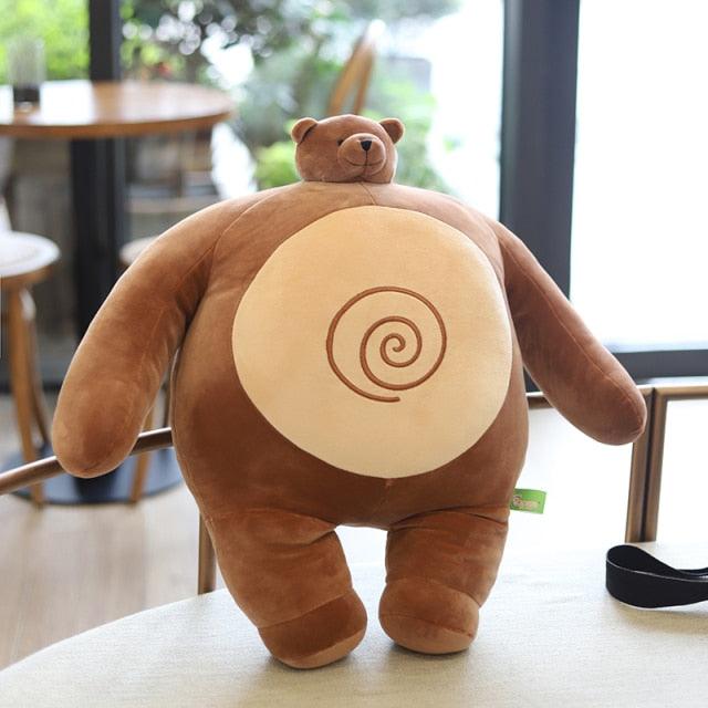 Tiny Head Teddy Bear Toys, Plüschpuppen mit kleinem Kopf und großem Muskelkörper Waschbär Frosch Elefant Plüschpuppen