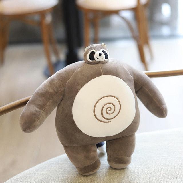 Tiny Head Teddy Bear Toys, Plüschpuppen mit kleinem Kopf und großem Muskelkörper Waschbär Frosch Elefant Plüschpuppen