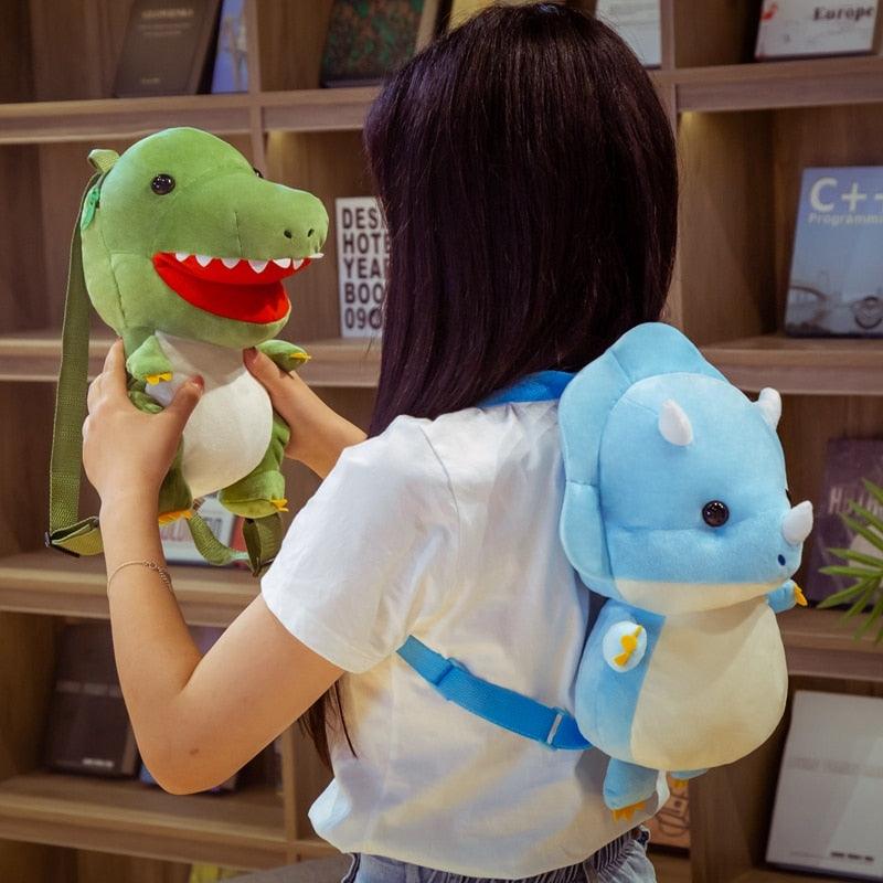 13" Niedliche Tyrannosaurus & Triceratops Dinosaurier Plüsch Rucksäcke für Kinder