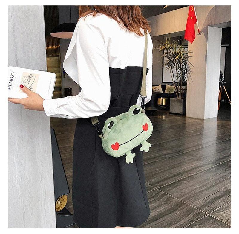 Kawaii Frosch Schulter Rucksack Umhängetasche Münzgeldbörse