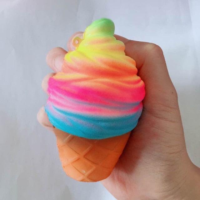 Regenbogen Eiscreme Kegel Jumbo langsam steigende Squishies