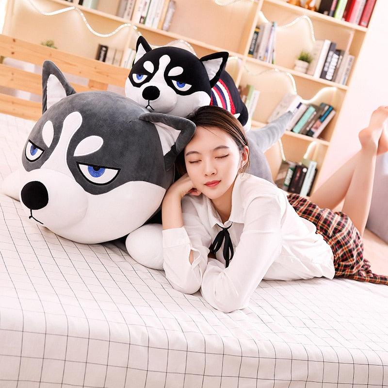39" Lustig gekleideter Husky liegendes Kissen Plüsch Plüschpuppe