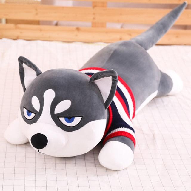 39" Lustig gekleideter Husky liegendes Kissen Plüsch Plüschpuppe