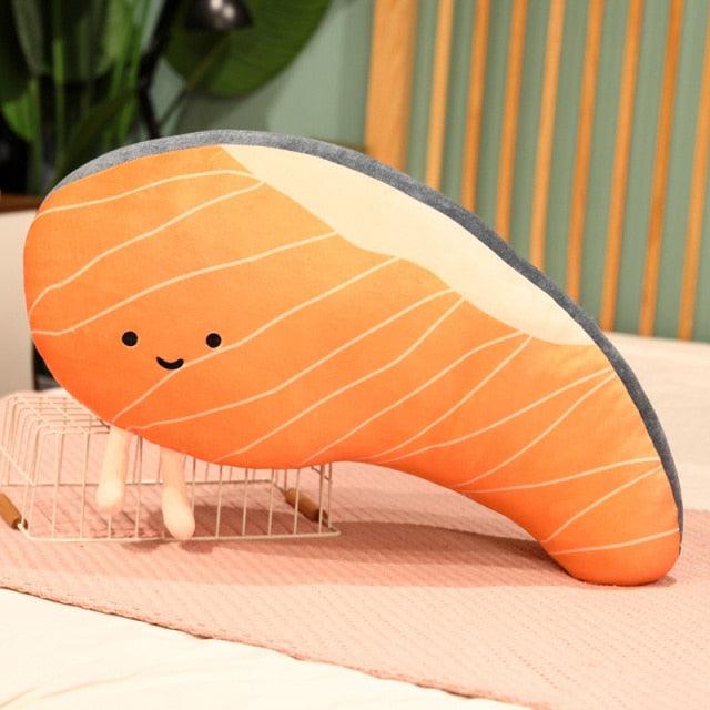 Niedliches Cartoon Lachs-Sashimi-Kissen